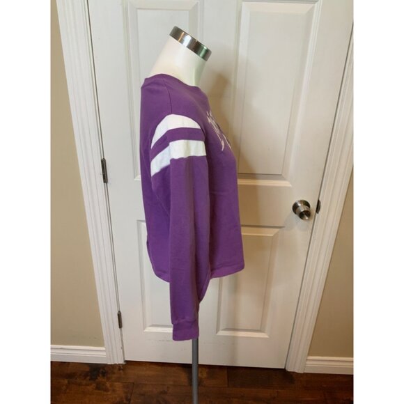 Disney Purple Mickey Mouse Disneyland Striped Sweatshirt, Size Medium - Picture 2 of 5